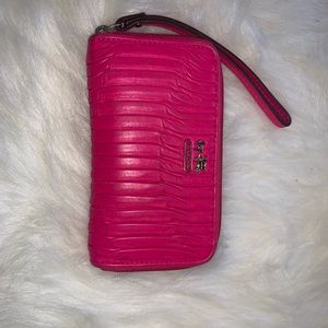 Hot pink coach wristlet